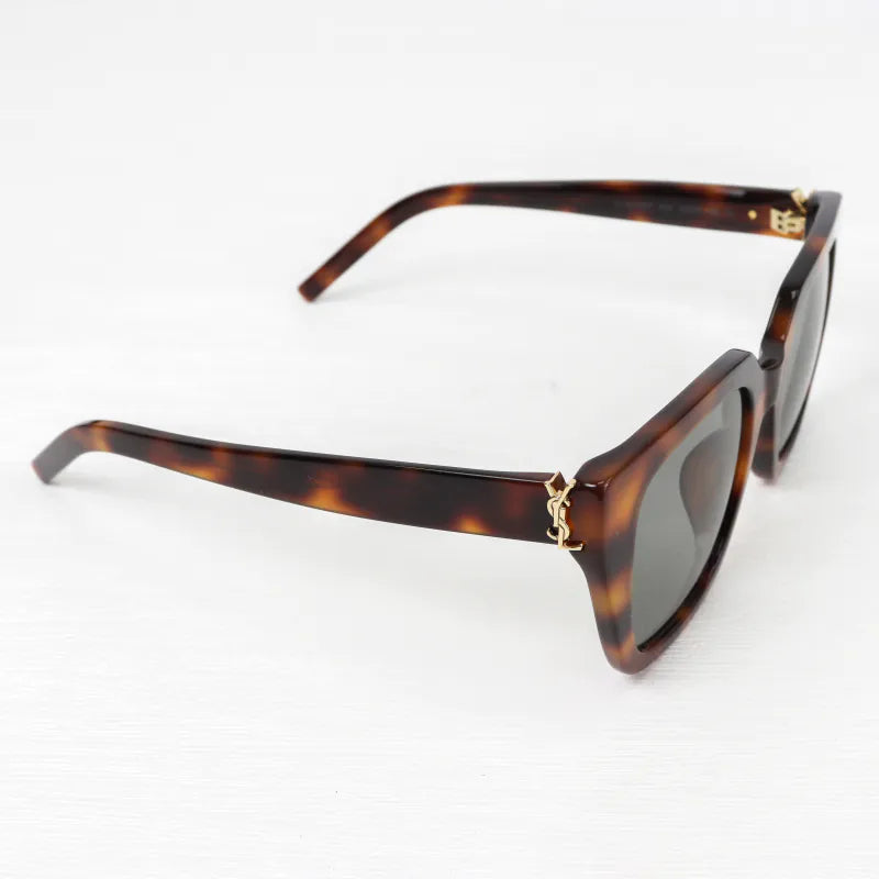 Saint Laurent SL M143 Women Cat-Eye Havana and Green Sunglasses