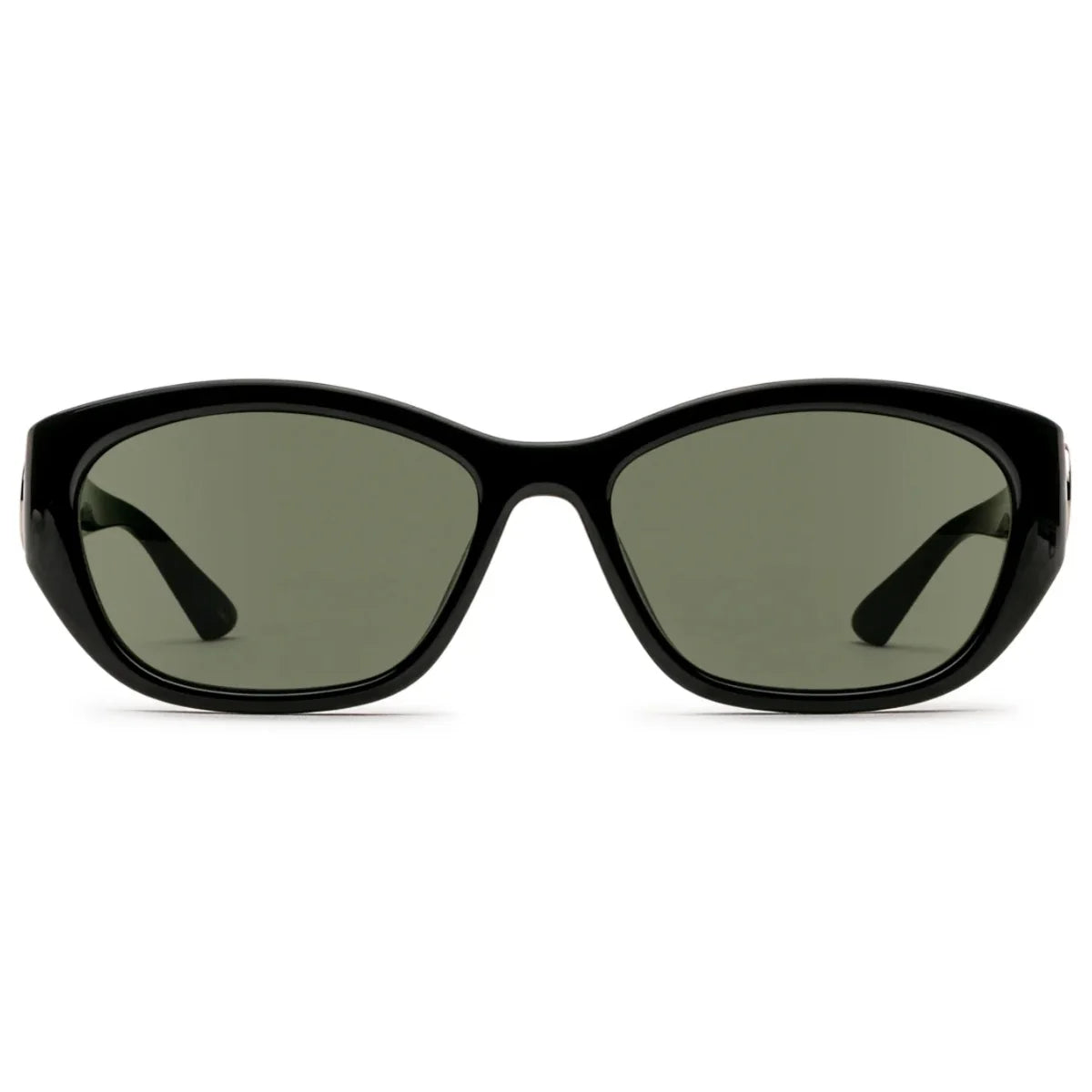 Black oversized luxury sunglasses with dark green lenses for men and women