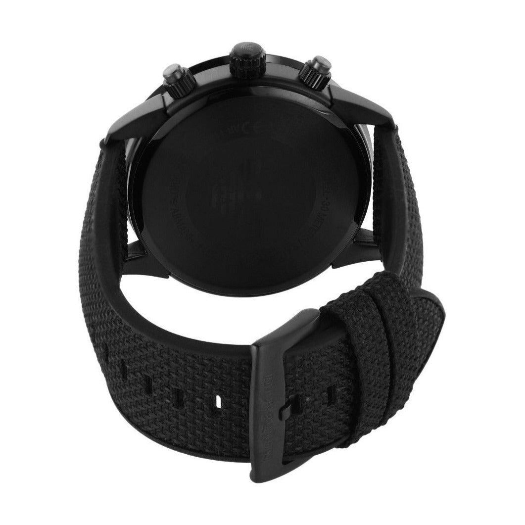 Emporio Armani Mario Chronograph Black Dial Black Nylon Strap Watch For Men - AR11453