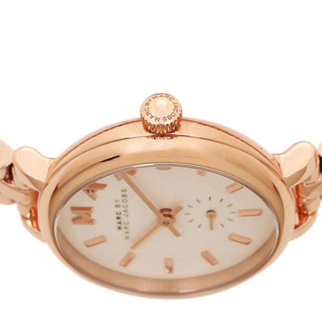 Marc Jacobs Sally White Dial Rose Gold Steel Strap Watch for Women - MBM8643