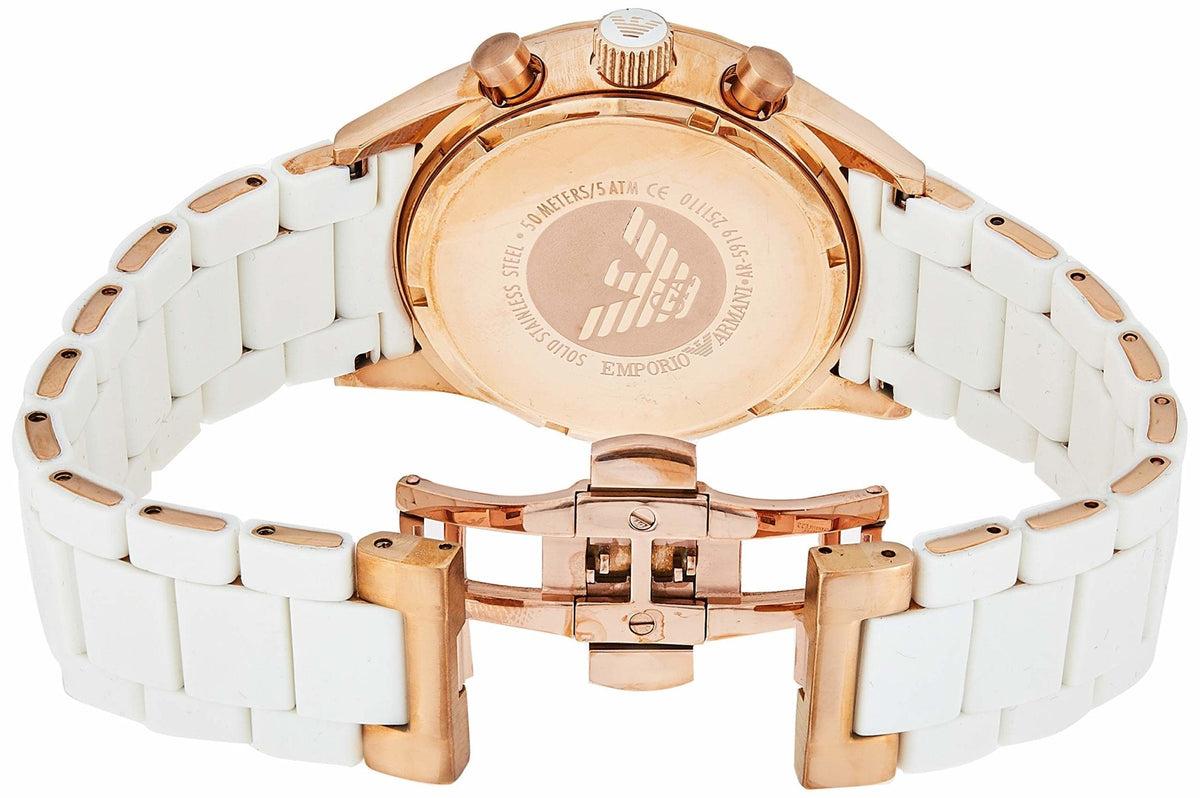 Emporio Armani Sportivo Chronograph White Dial White Rubber Strap Watch For Men - AR5919