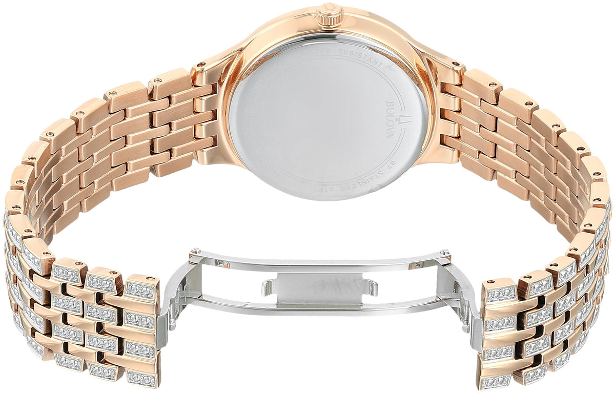 Bulova Crystal Collection Silver Crystals Dial Two Tone Steel Strap Watch for Women - 98L235