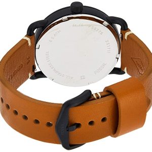 Fossil Commuter Three Hand Date Black Dial Brown Leather Strap Watch for Men - FS5276