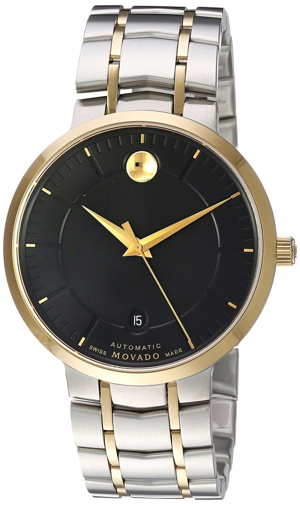 Movado 1881 Automatic Black Dial Two Tone Steel Strap Watch For Men - 0606916