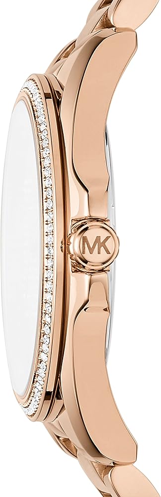 Michael Kors Bradshaw Quartz Rose Gold Dial Rose Gold Steel Strap Watch For Women - MK6556
