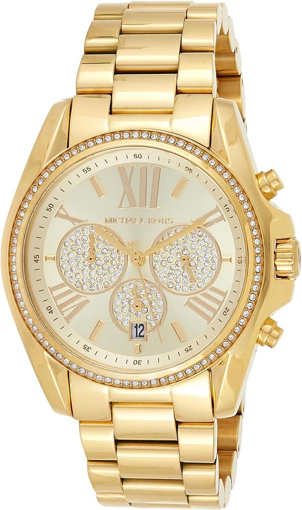 Michael Kors Bradshaw Quartz Gold Dial Gold Steel Strap Watch For Women - MK6538