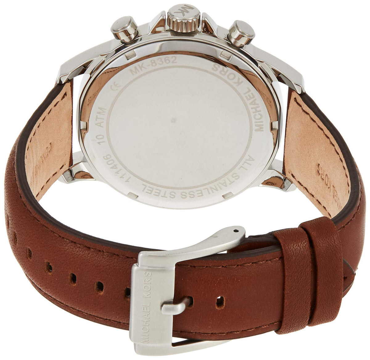 Michael Kors Gage Chronograph Blue Dial Brown Leather Strap Watch For Men - MK8362