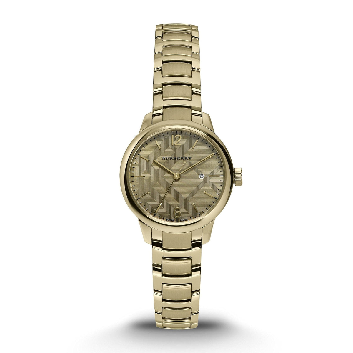 Burberry The Classic Champagne Gold Dial Gold Steel Strap Watch for Women - BU10109