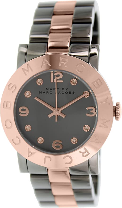 Marc Jacobs Amy Grey Dial Two Tone Steel Strap Watch for Women - MBM8597