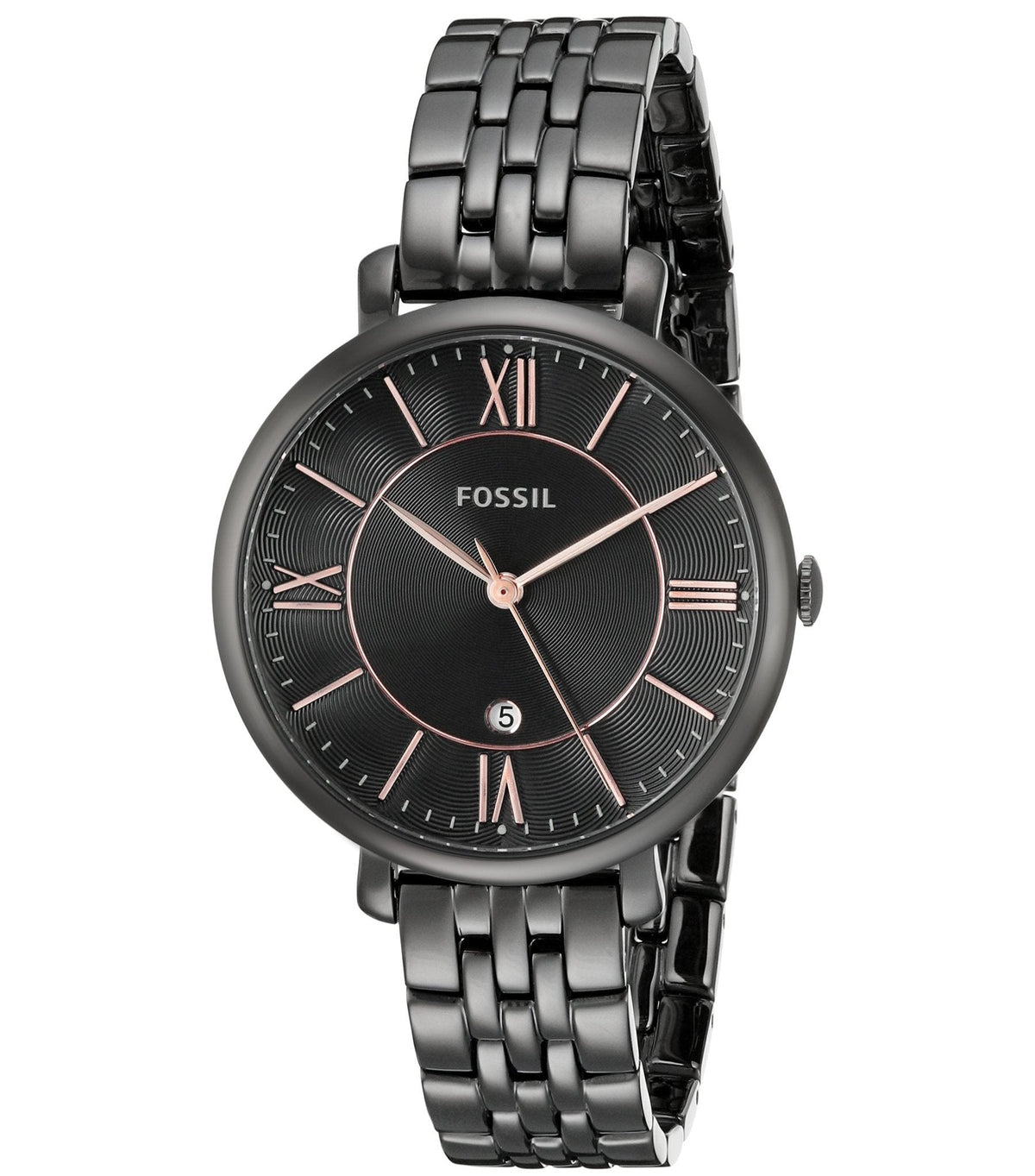 Fossil Jacqueline Black Dial Black Mesh Bracelet Watch for Women - ES3614