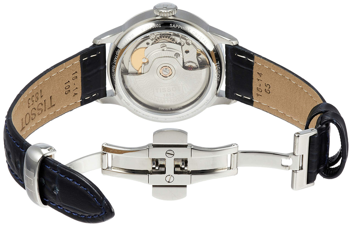 Tissot Chemin Des Tourelles Powermatic 80 Lady Blue Dial Blue Leather Strap Watch For Women - T099.207.16.047.00