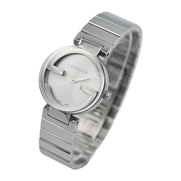 Gucci G Interlocking Silver Dial Silver Steel Strap Watch For Women - YA133503