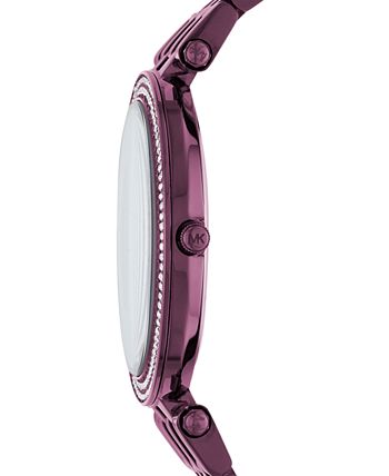 Michael Kors Darci Black Dial Purple Steel Strap Watch for Women - MK3554