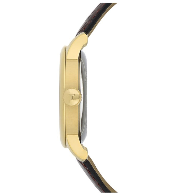 Tissot Le Locle Automatic Gold Dial Brown Leather Strap Watch For Men - T41.5.413.73