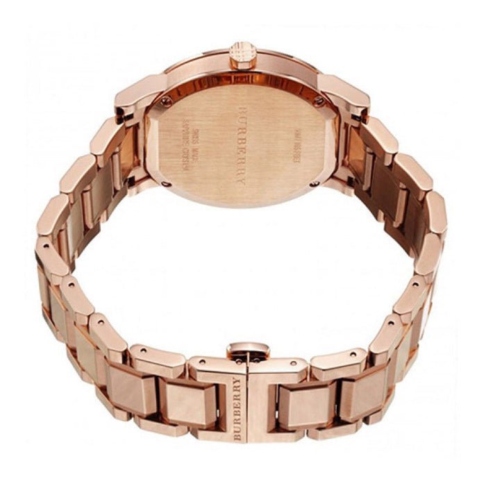 Burberry The City White Dial Rose Gold Steel Strap Watch for Women - BU9204