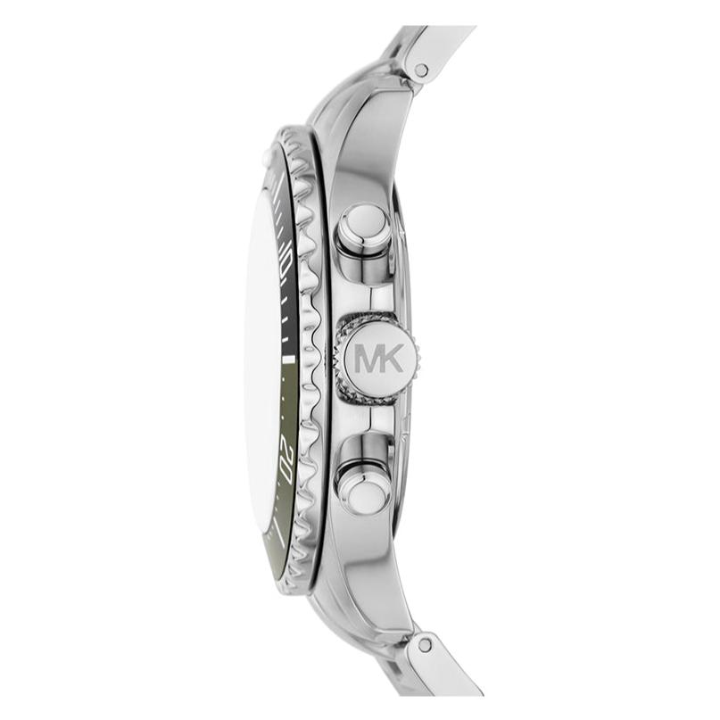 Michael Kors Everest Chronograph Black Dial Silver Steel Strap Watch For Men - MK8976