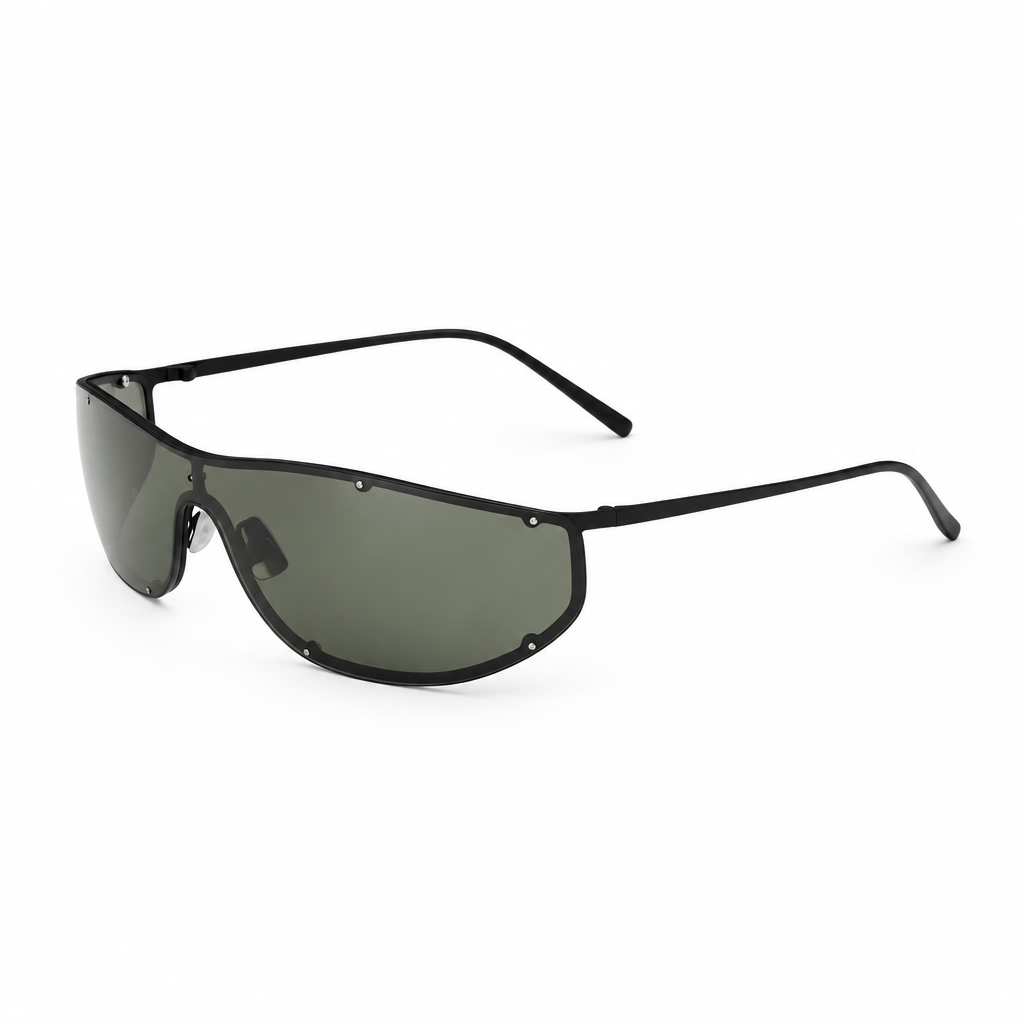 Saint Laurent Unisex SL 807 Rimless Shield Black Sunglasses