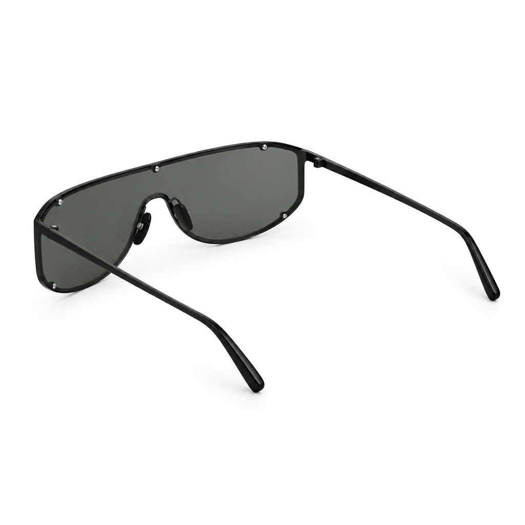 Saint Laurent Unisex SL 807 Rimless Shield Black Sunglasses