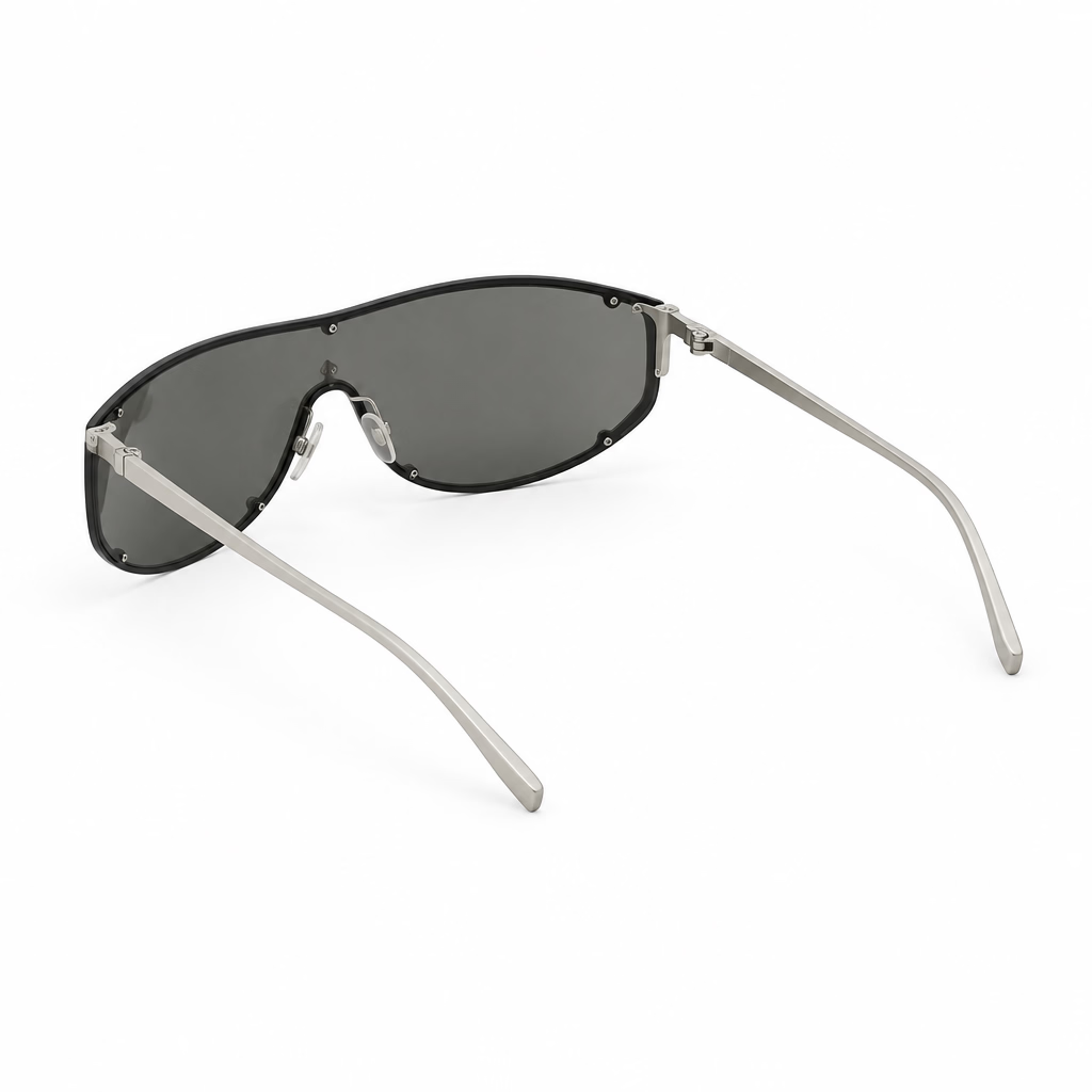 Saint Laurent Unisex SL 807 Rimless Shield Unisex Silver / Grey Sunglasses