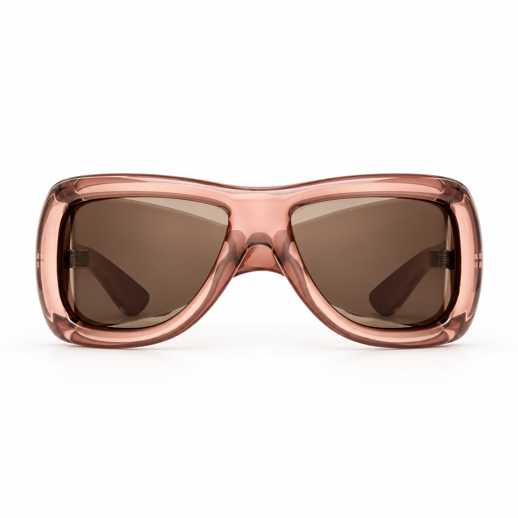 Saint Laurent Women's SL 902 Howl Oversized Pillowed Transparent Red / Brown Sunglasses