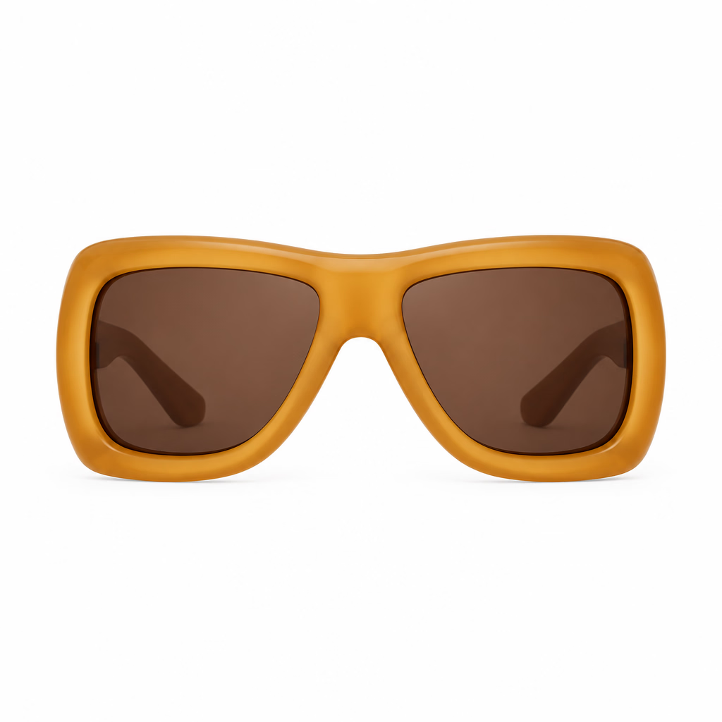 Saint Laurent Women SL 902 Howl Oversized Pillowed Mustard Sunglasses