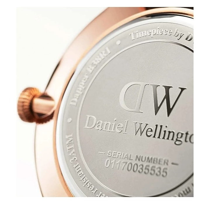 Daniel Wellington Dapper Reading White Dial Black Leather Strap Watch For Men - DW00100107