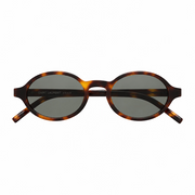 Saint Laurent SL M161 Unisex Round-Frame Tortoiseshell Sunglasses