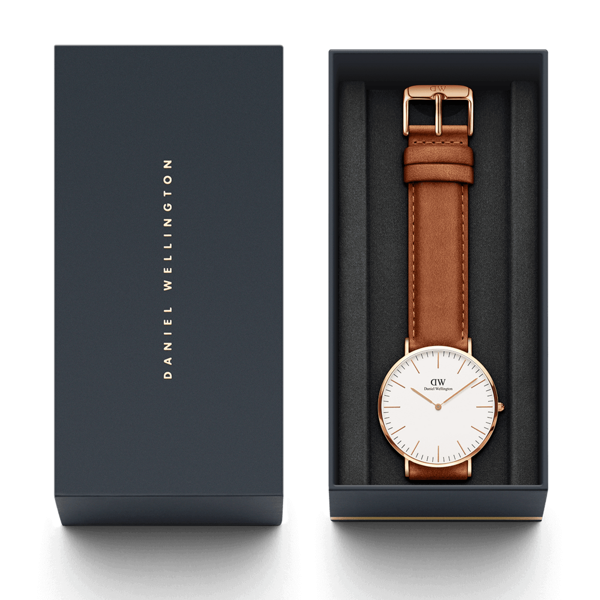 Daniel Wellington Dapper Durham White Dial Brown Leather Strap Watch For Women - DW00100113