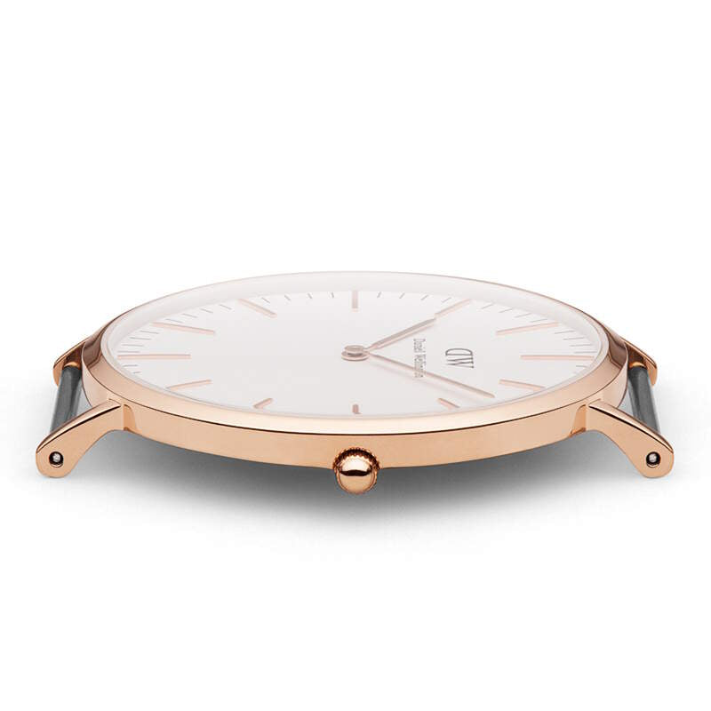 Daniel Wellington Classic York White Dial Brown Leather Strap Watch For Men - DW00100011