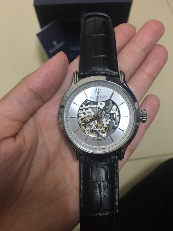 Maserati Epoca Automatic Skeleton Mechanical Silver Dial Watch For Men - R8821118003