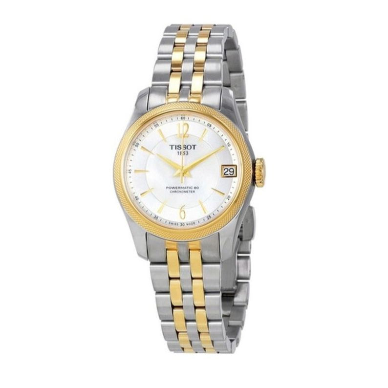Tissot Ballade Powermatic 80 Mother of Pearl Silver Dial Two Tone Steel Strap Watch For Women - T108.208.22.117.00