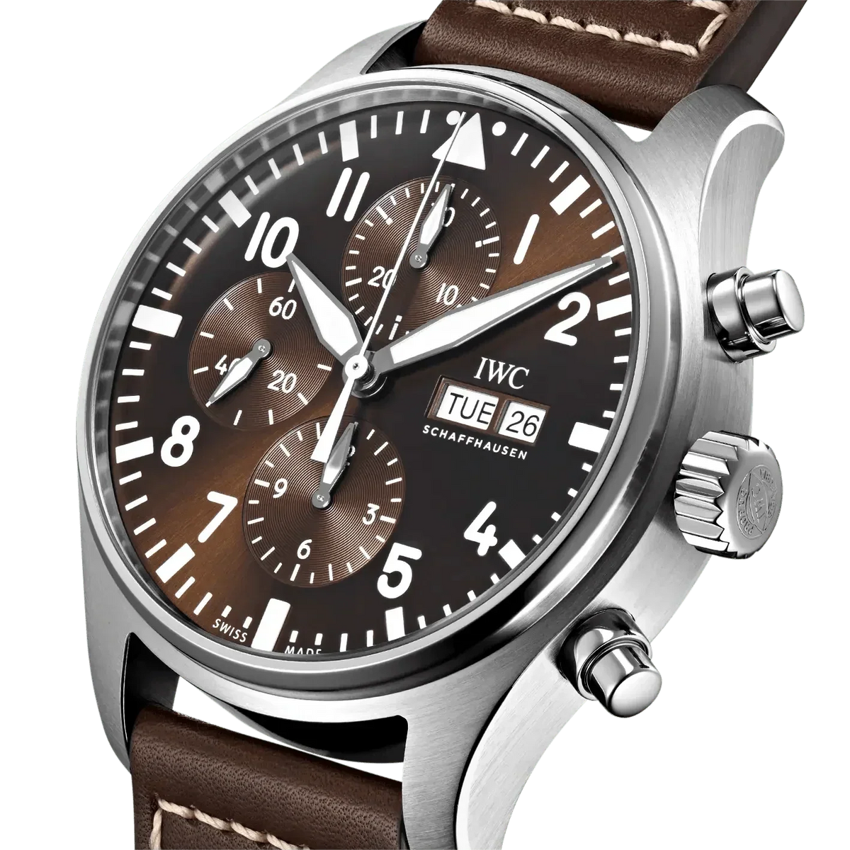 IWC Pilot's Watch Chronograph Edition Brown Dial Brown Leather Strap Watch for Men - IW377713