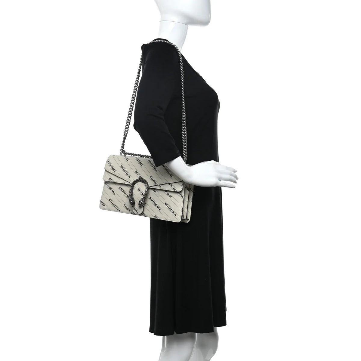 Gucci X Balenciaga Calfskin Small Shoulder Bag – White