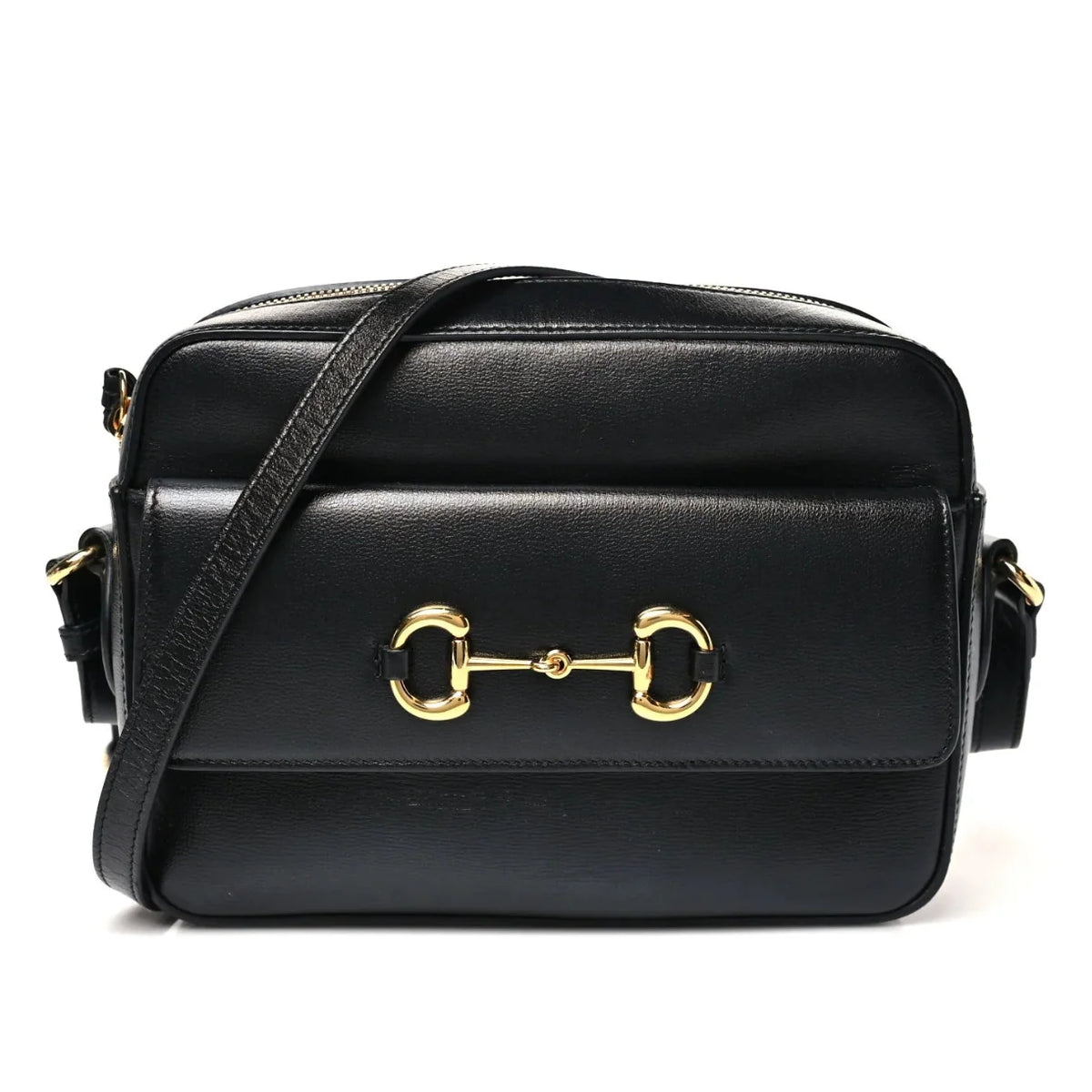 Gucci Horsebit 1955 Shoulder Leather Bag – Black