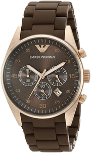 Emporio Armani Sport Chronograph Brown Dial Brown Steel Watch For Men - AR5890