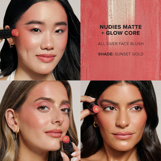 Nudestix Nudies Matte+ Glow Core All Over Face Blush - Sunset Gold