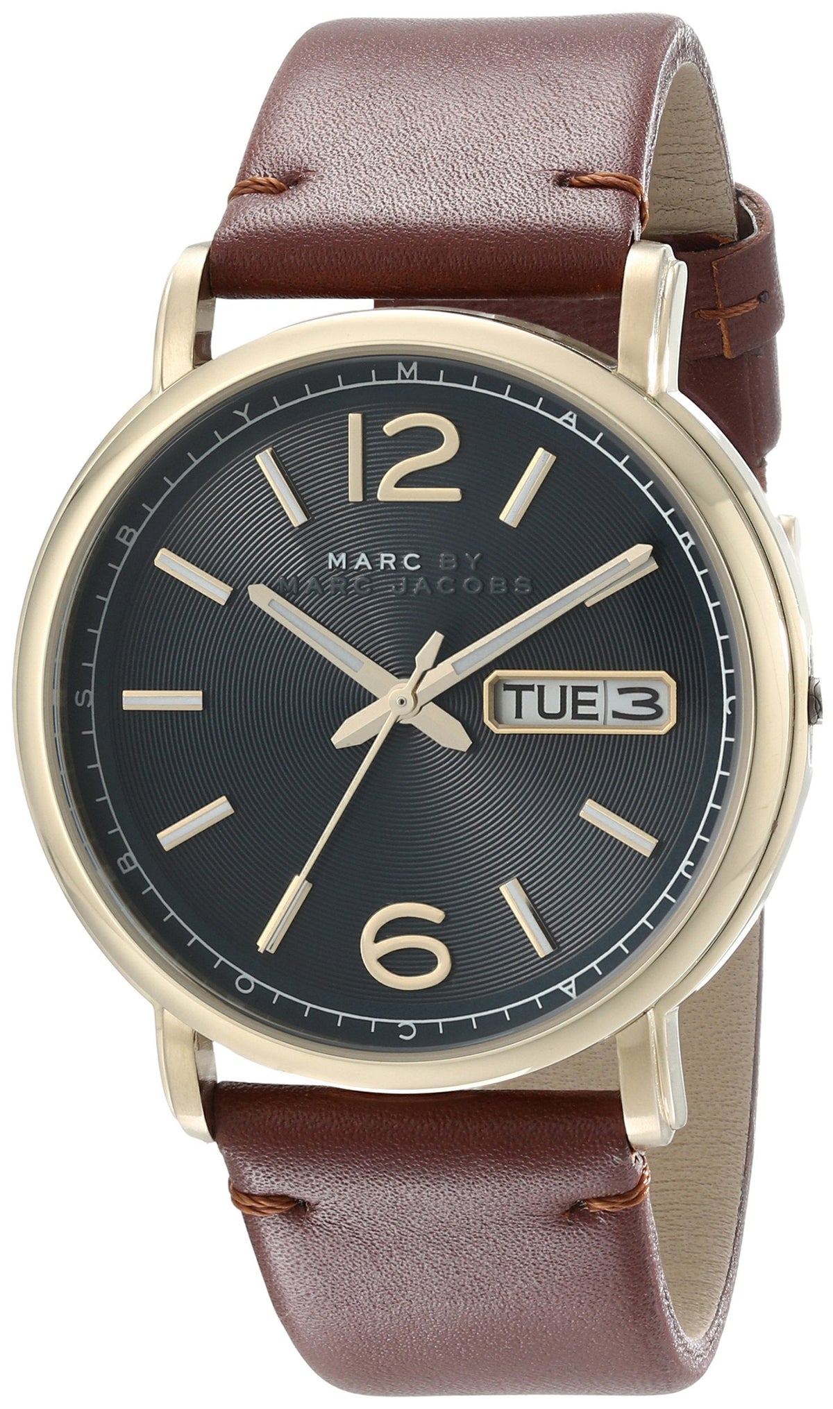Marc Jacobs Fergus Green Dial Brown Leather Strap Watch for Men - MBM5077