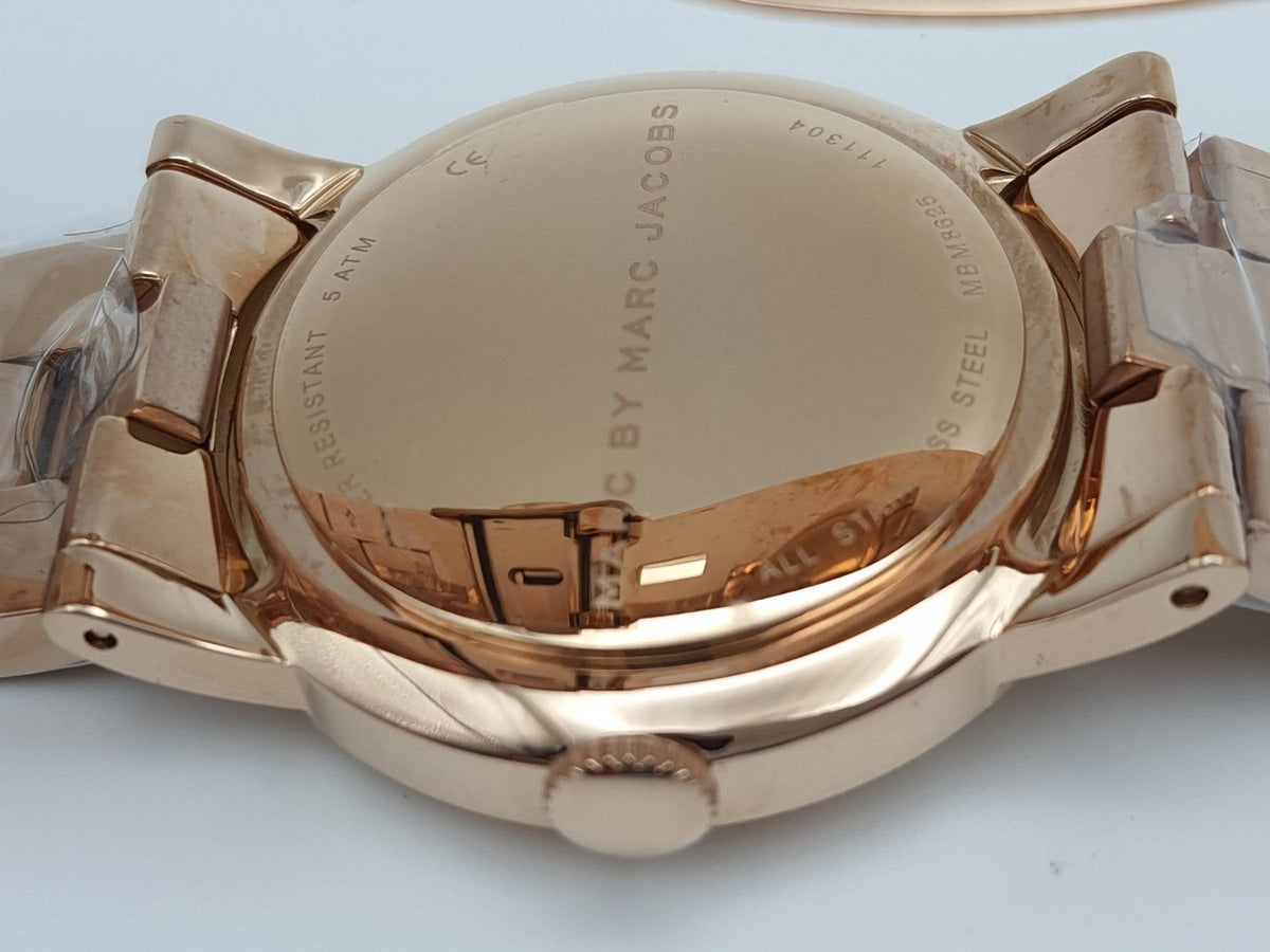 Marc Jacobs Amy Pink Dial Rose Gold Steel Strap Dial Watch for Women - MBM8625