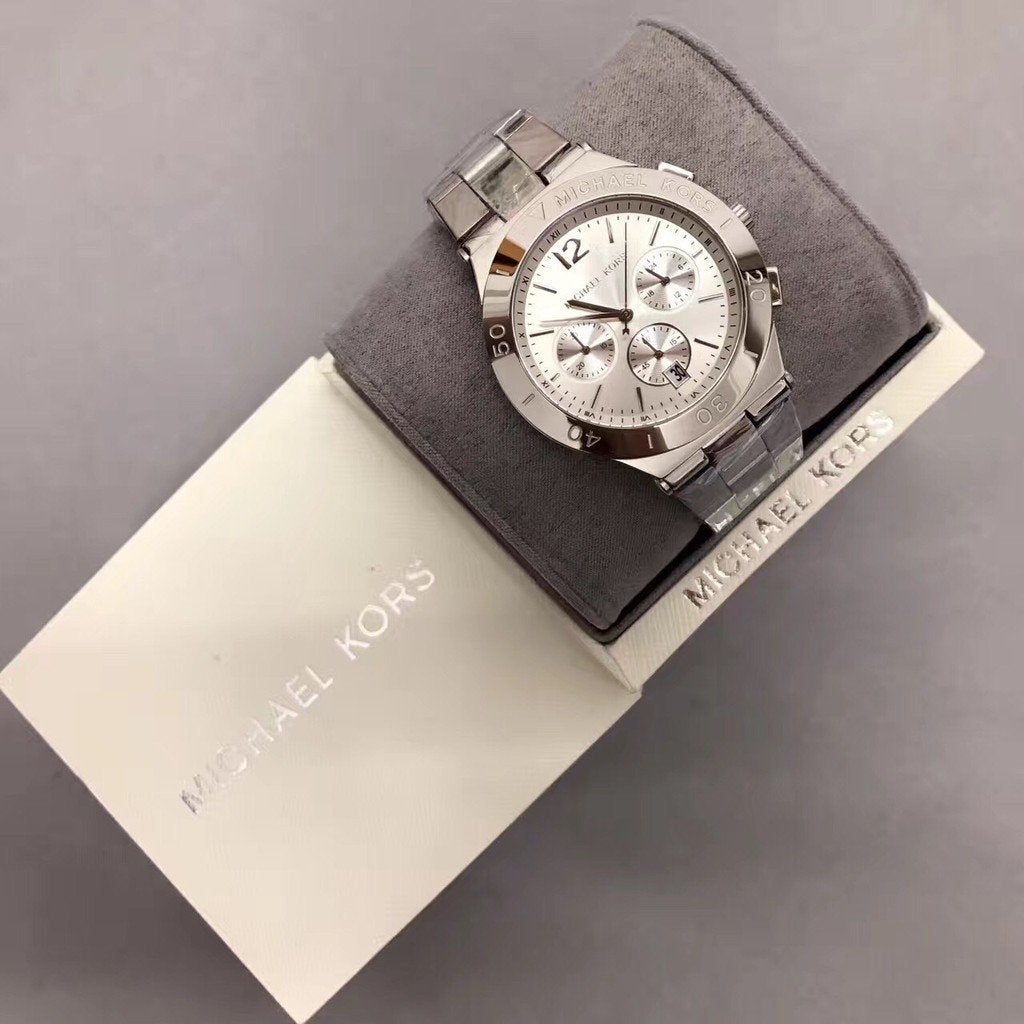 Michael Kors Wyatt White Dial Silver Steel Strap Watch For Women - MK5932