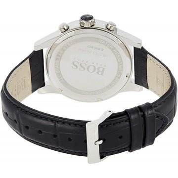 Hugo Boss Jet Chronograph Black Dial Black Leather Strap Watch for Men - 1513279