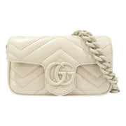 Gucci GG Marmont Chain Belt Bag – White