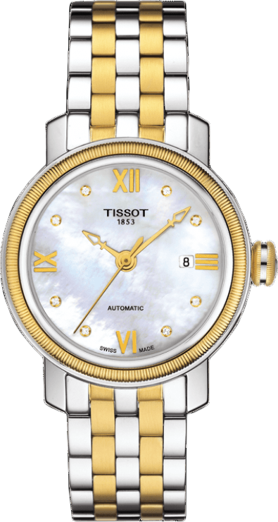 Tissot T Classic Bridgeport Automatic Mother of Pearl Dial Two Tone Steel Strap Watch for Women - T097.410.22.116.00