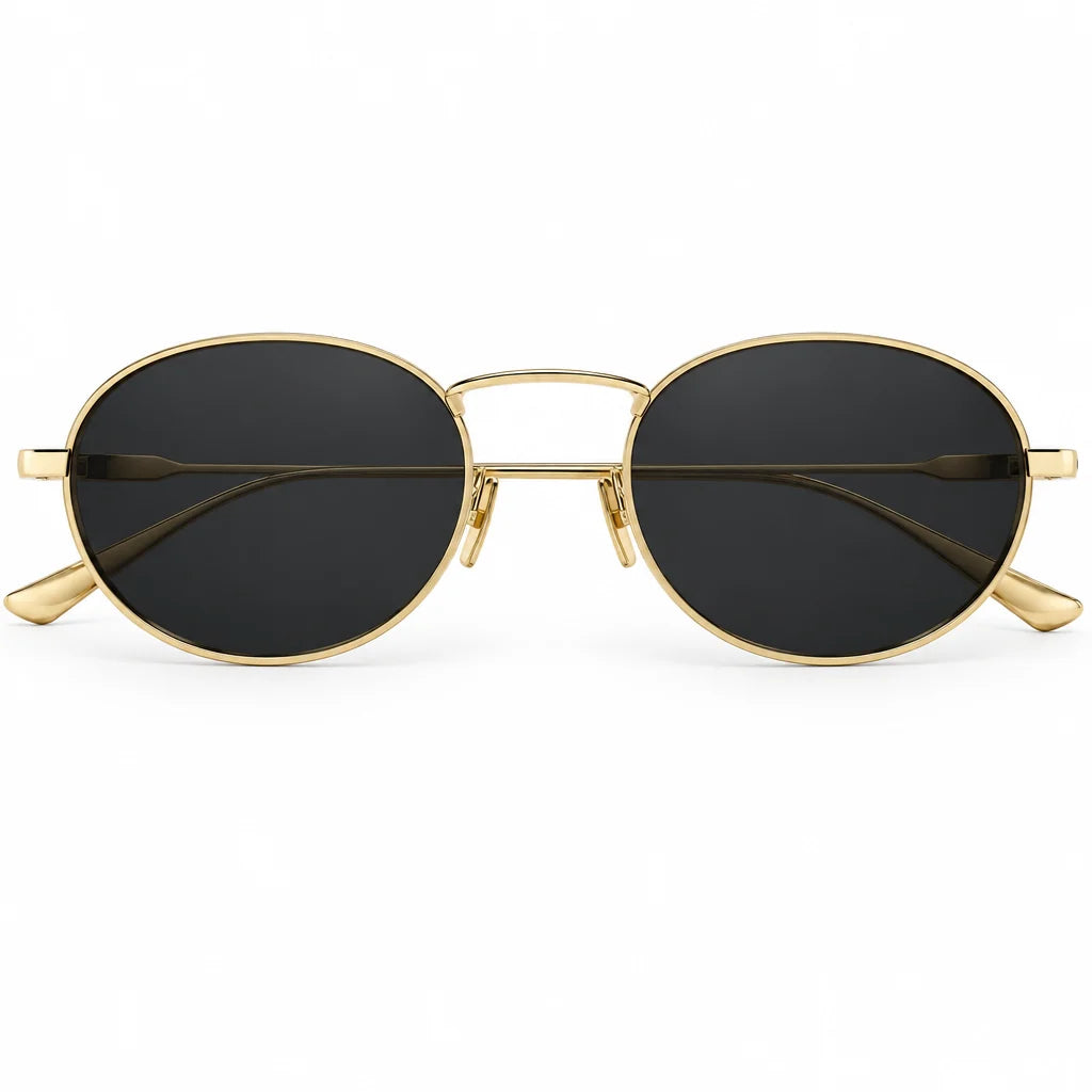 Saint Laurent Unisex SL 799 003 Gold Oval Black Sunglasses