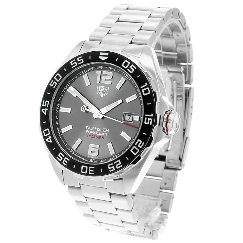 Tag Heuer Formula 1 Calibre 5 Chronograph Anthracite Dial Silver Steel Strap Watch for Men - WAZ2011.BA0842