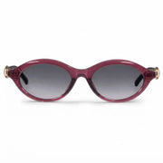 Gucci Women Oval Frame Transparent Burgundy Sunglasses