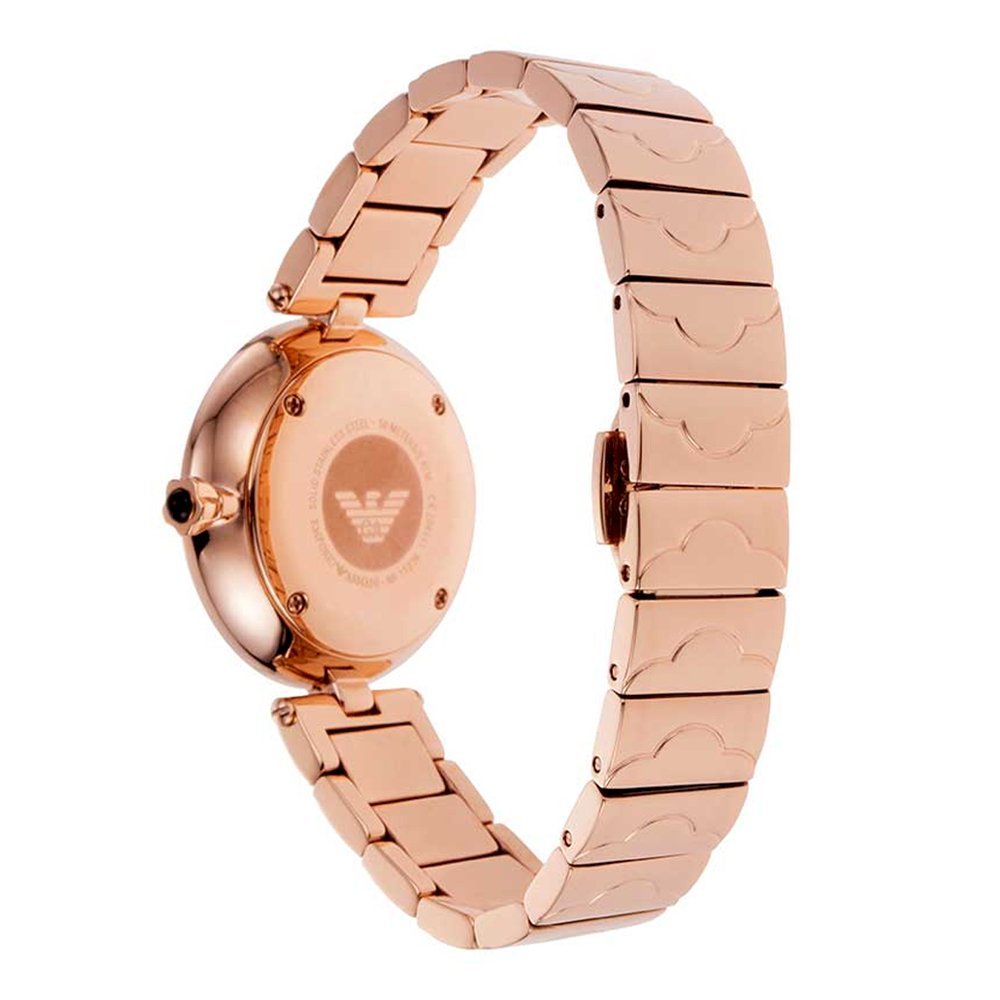 Emporio Armani Arianna White Mother of Pearl Dial Rose Gold Steel Strap Watch For Women - AR11236