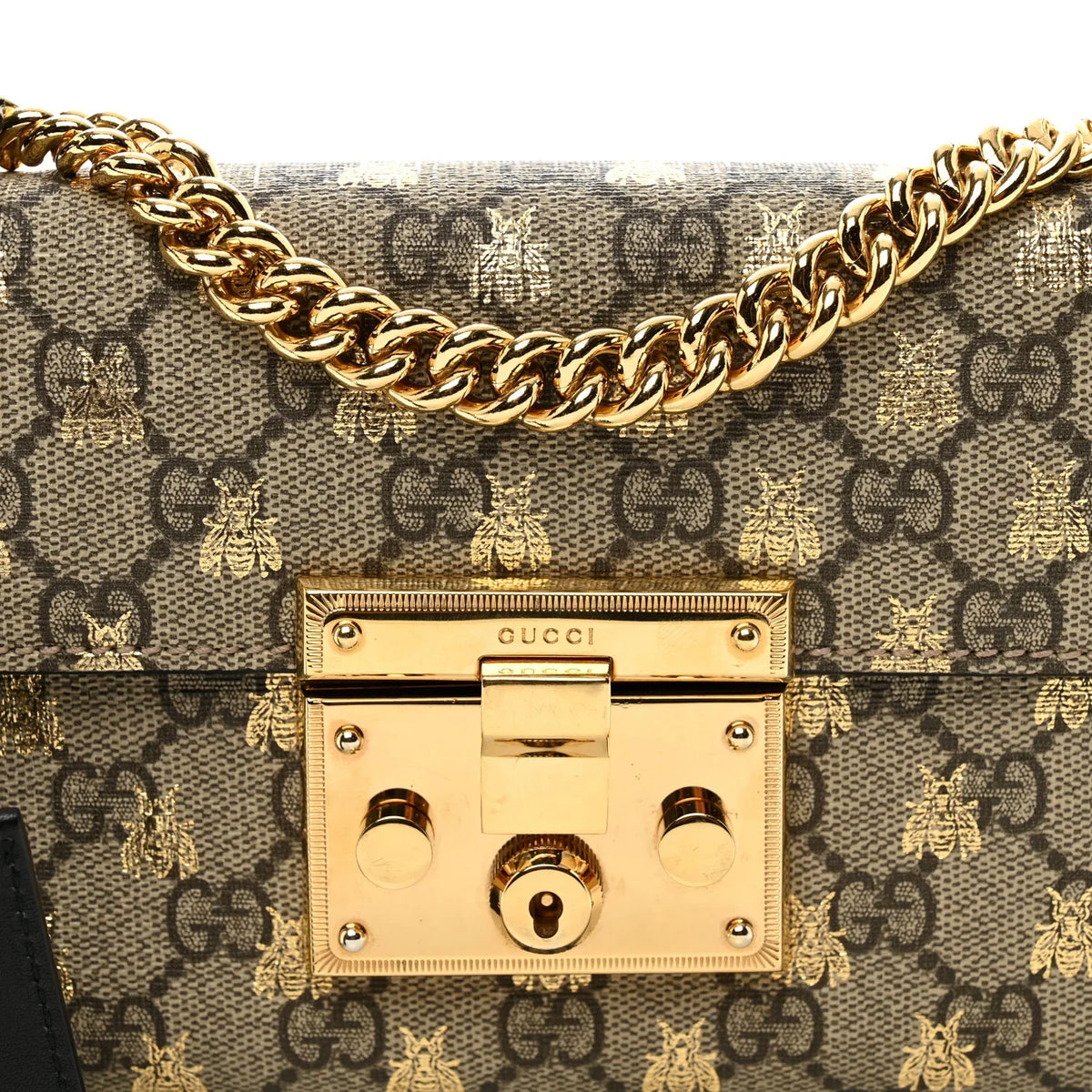 Gucci GG Supreme Small Bees Shoulder Bag – Beige