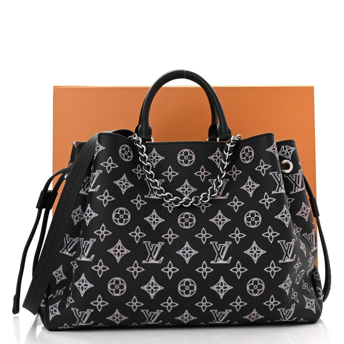 Louis Vuitton Mahina Leather Bella Tote Handbag - Black
