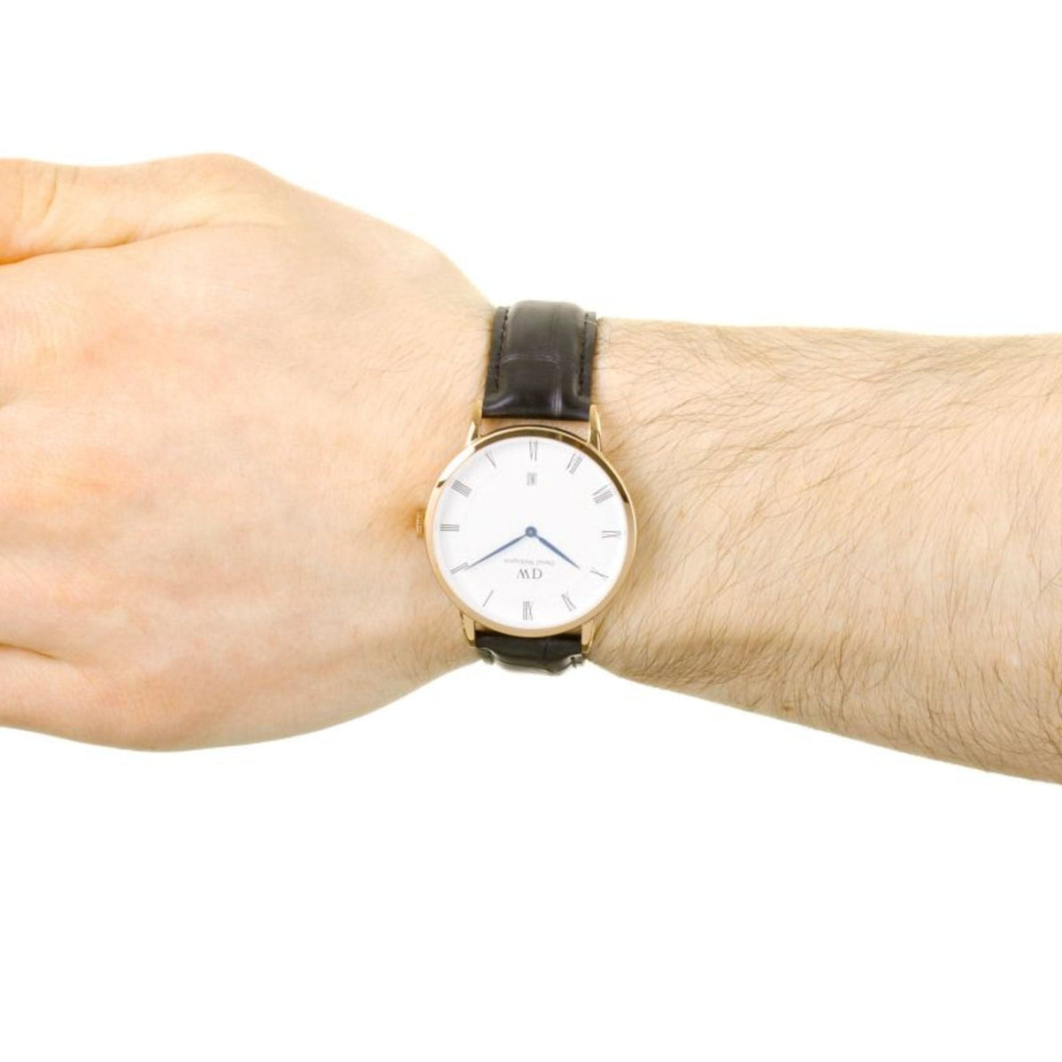 Daniel Wellington Dapper Reading White Dial Black Leather Strap Watch For Men - DW00100107