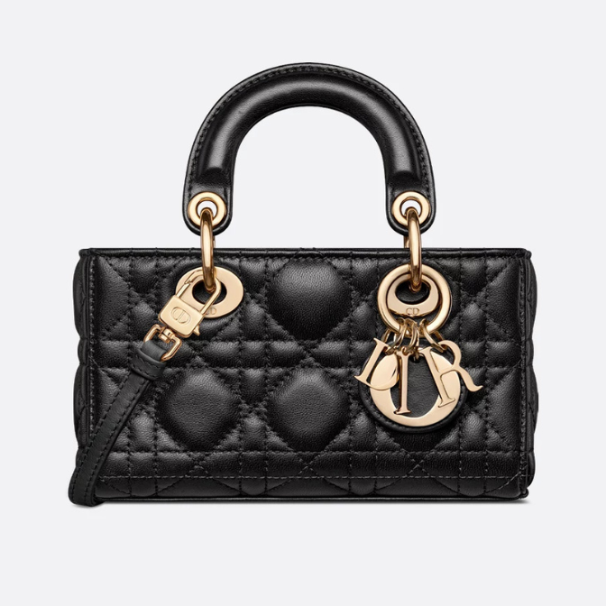 Dior Lady D-Joy Lambskin Micro Bag - Black Cannage